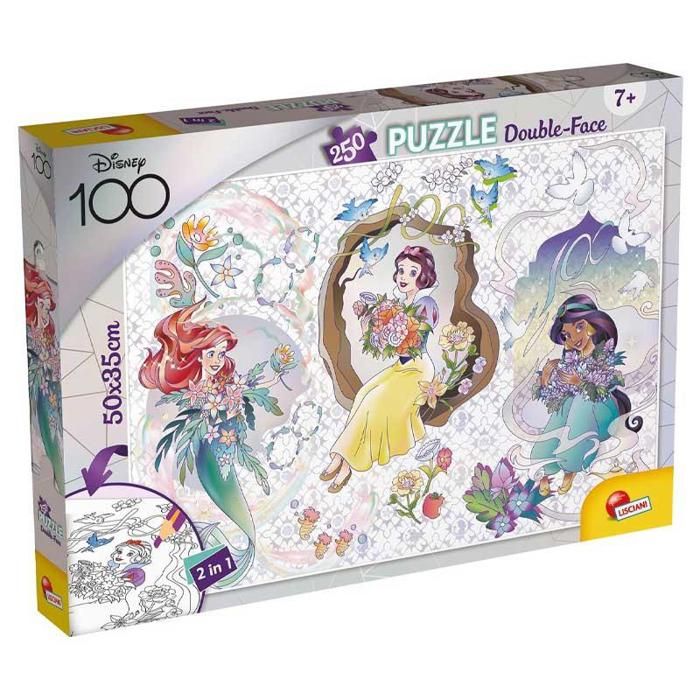 Puzzle Double Face - Lisciani - 250 Pcs - 50x35cm - Disney - Colorier au dos