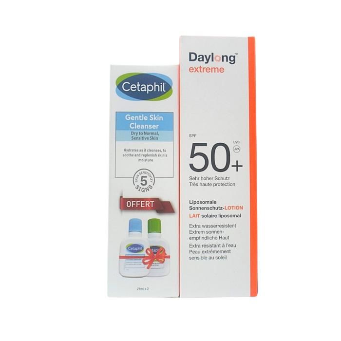 Pack Solaire - Daylong - 50+ Extreme - 100ml - Lotion Cetaphil - Protection UV élevée