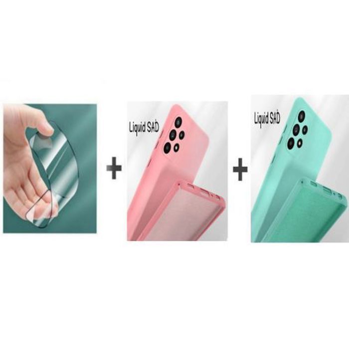 Coque de téléphone - GÉNÉRIQUE - Samsung A52 - Silicone Souple - Rose et Vert - Protection Incassable
