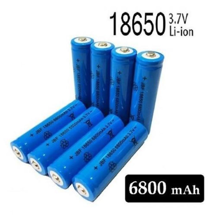 Pack 8 batteries 3.7V 18650 Li-ion rechargeables 6800 mAh -sans emballage-