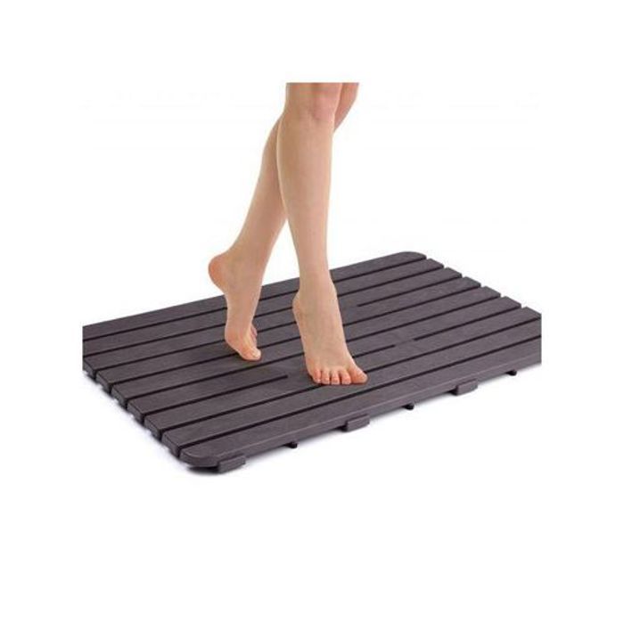 Caillebotis de Douche Rectangulaire  80x50cm GRIS FONCE
