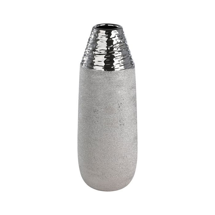 Vase décoratif - ARAMBERRI - Argenté - Diamètre 12 cm - Hauteur 35 cm - Élégant et moderne