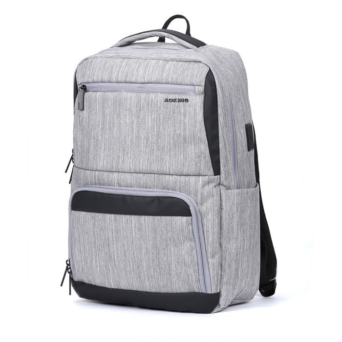 Sac à dos - Aoking - SN3546 - Léger - Port USB - 30x12x43 cm - Gris