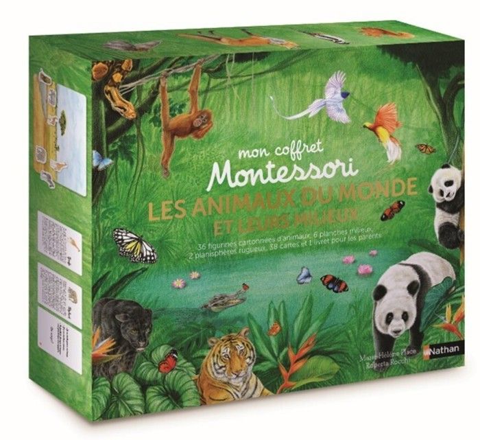 Coffret Montessori - Nathan - Les animaux du monde et leurs milieux - Place MH 217x187