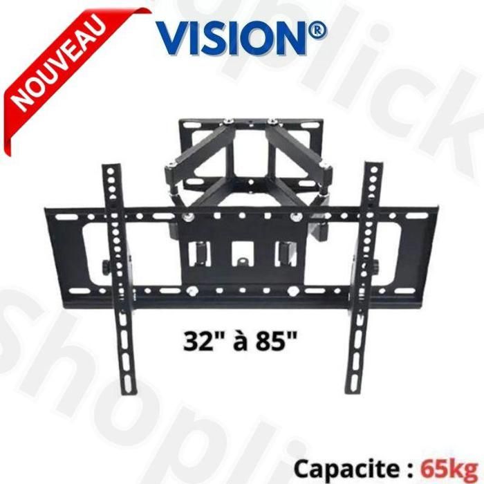 Support mural tv pour téléviseurs LCD LED à TV écran plat de 32" à 85". 65kg