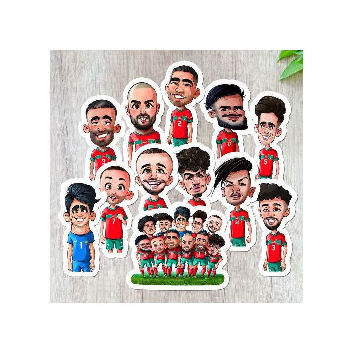 Large grand Stickers Maroc Morocco Maghreb FIFA WORLD CUP QATAR 2022 game, gaming,football LOT\12 pcs