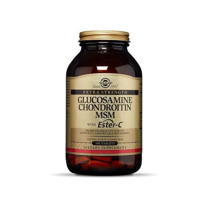 Solgar Glucosamine Chondroitin MSM Avec Ester-C, 180 comprimés