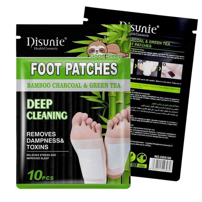 10 pièces patchs pour les pieds élimine l'humidité et les toxines, charbon de bambou et green tea
