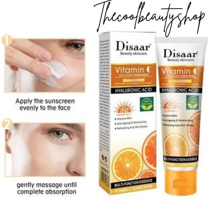 Écran Solaire à la Vitamine C et l'acide hyaluronique, protection UV, blanchissante, hydratante
