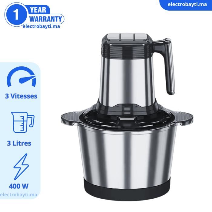 Hachoir électrique professionnel  - 400Watts - 6 Lames - Bol Inox