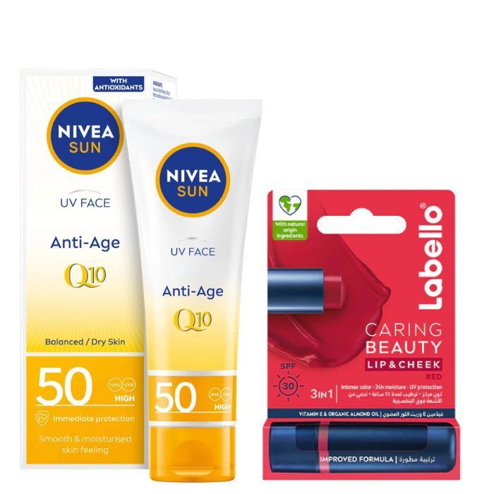 Lot écran anti-âge + Labello Yuma