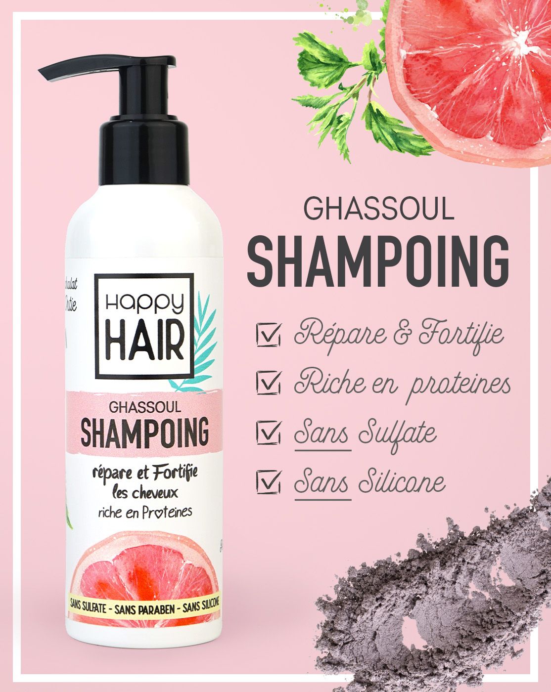 Shampoing Sans Sulfate GHASSOUL 170ml