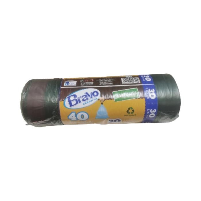 SACS POUBELLE BRAVO 40 UNITES DE 30 L