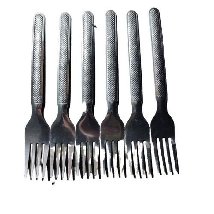 6 fourchettes en petit métal inox pour manger