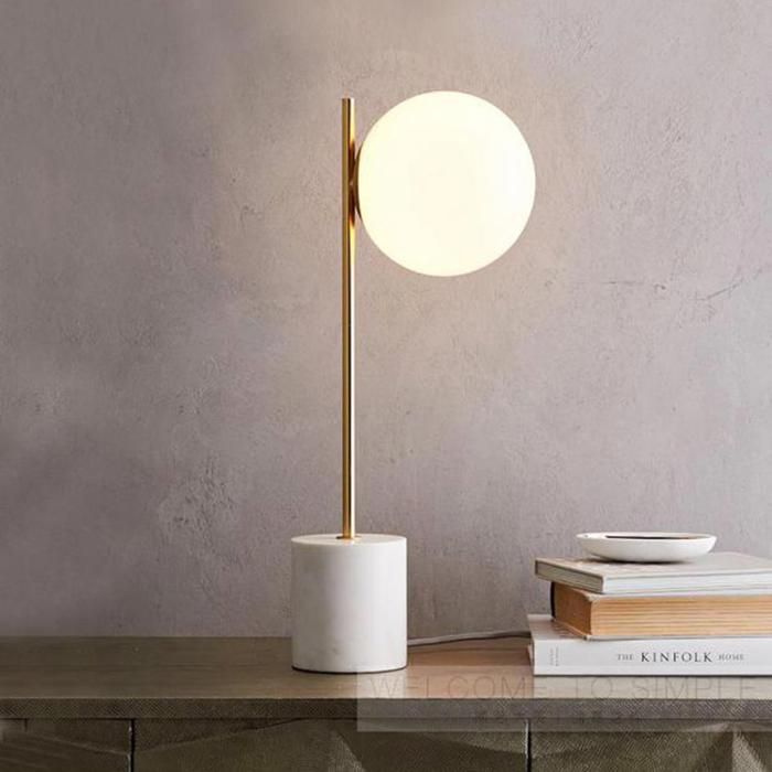 Lampe à poser - MELANIA - P WHITE - Marbre - LED E27 - 12W - Contemporain