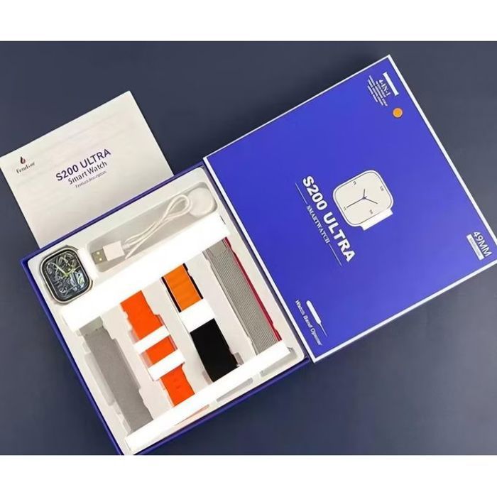 Pack Combo Smart Watch S200 Ultra Montre Intelligente et Ecouteur Sans Fil Bluetooth+ 4 BRACELET