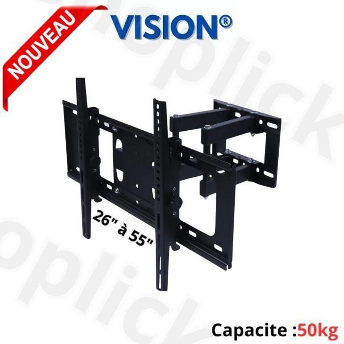 Support mural  pour téléviseurs LCD LED à écran plat TV de 26" à 55" . 50 KG