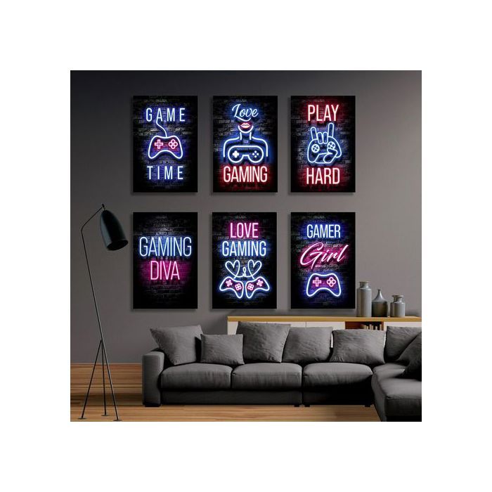 Poster de jeu vidéo - NEON - XBOX, Playstation, Nintendo - A5 - Décoration murale - Mixte