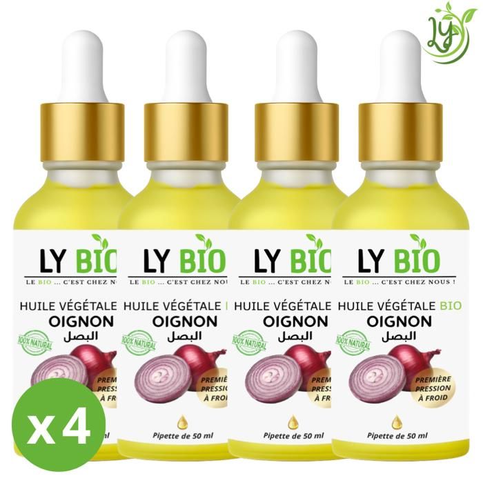 LYBIO PACK HUILE OIGNON 50ML - PIPETTE LOT DE 4 bouteilles