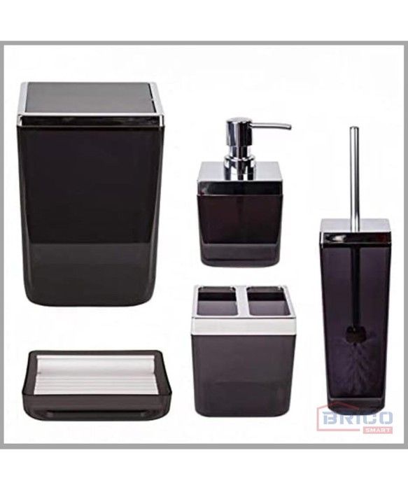 Ensemble salle de bain toskana (5 pièces - Noir transparent )