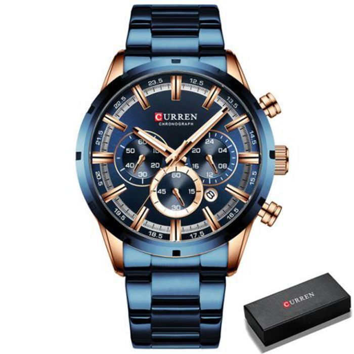 Montre Quartz - Curren - Sport - Acier Inoxydable - Étanche - Mixte