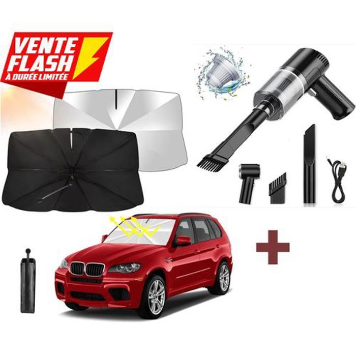Pack Voiture Pare-soleil pare-brise pliable Plus Aspirateur multifonction portable