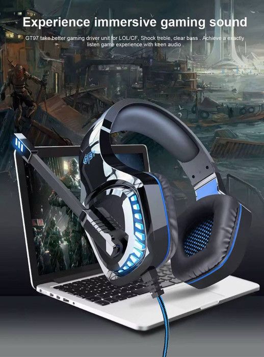 Ovleng Gt97, Casque Gaming 3D sound 120 degree rotating