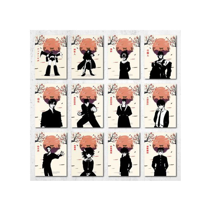 Posters A5 - Popular Classic Anime - Collection 4 - 12 Posters - Papier photo 350g - Décoration murale