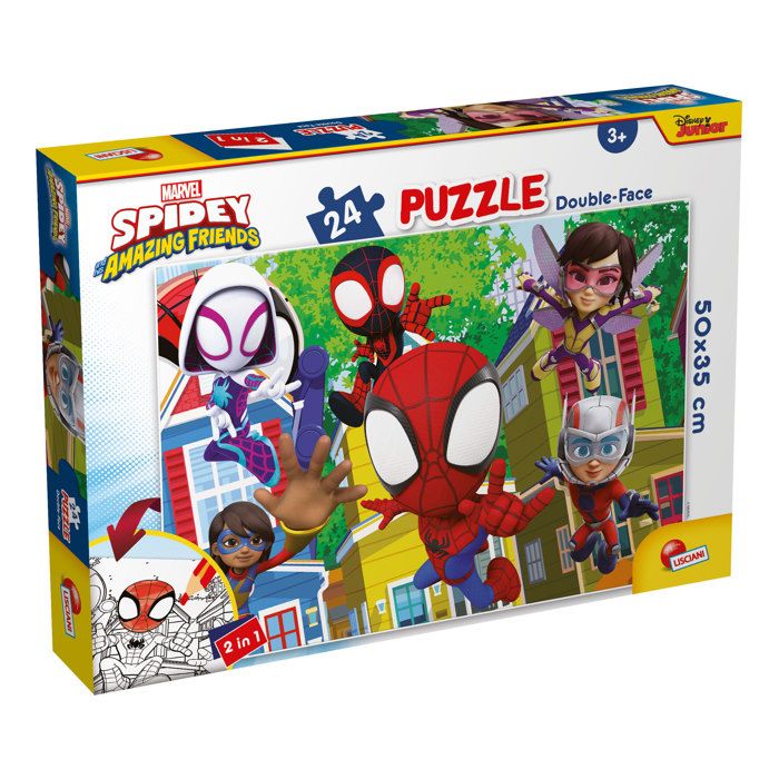 Puzzle - Marvel - Spidey - Double Face 24Pcs - 50x35cm - Pour Enfants à partir de 3 ans