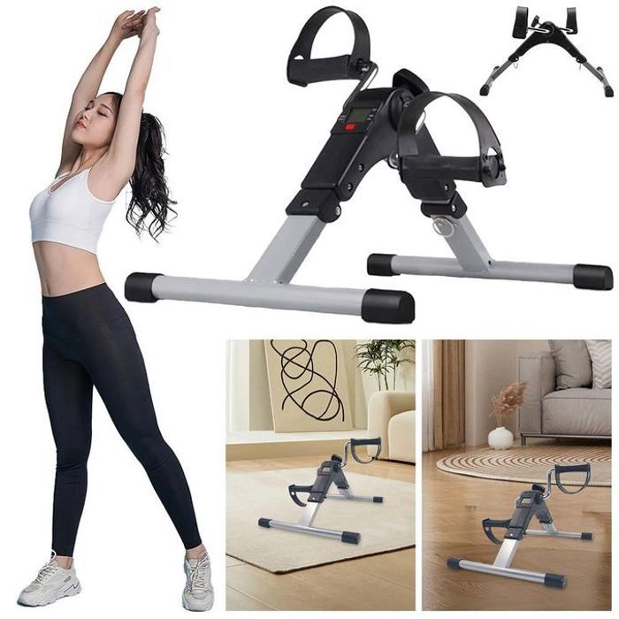Pédale d'Exercice Pliable - Vélo à Pédales Portable - Écran LCD - Fitness