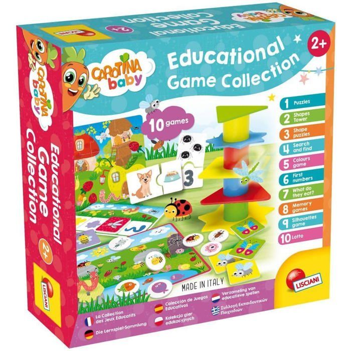 Jeux éducatifs - Carotina - Coffret 10 Jeux Éducatifs - À partir de 3 ans - Apprentissage ludique - Mixte
