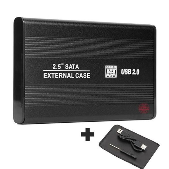 Boîtier pour disque dur externe SSD, 2.5 pouces, USB 2.0 à SATA, 480Mbps Support 1To