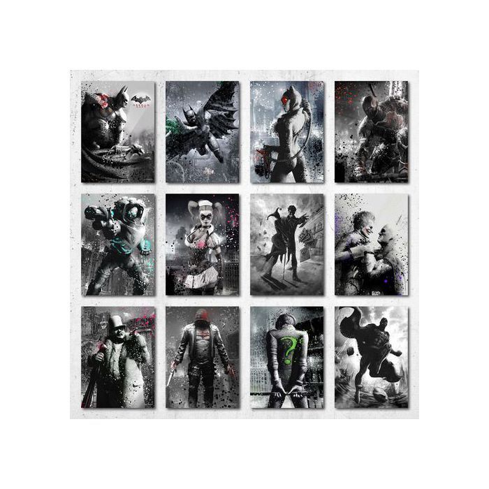 Poster A5 - Dc - Dark Edition Heroes - Batman, Aquaman, Flash, Superman - Multicolore - 12 pièces