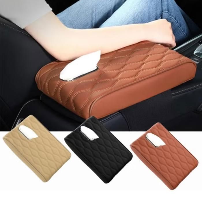 Housse d'accoudoir en cuir de voiture(Couleur aléatoire)