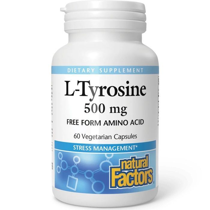 Natural Factors L-Tyrosine 500mg - 60 Gélules | Acide Aminé Essentiel