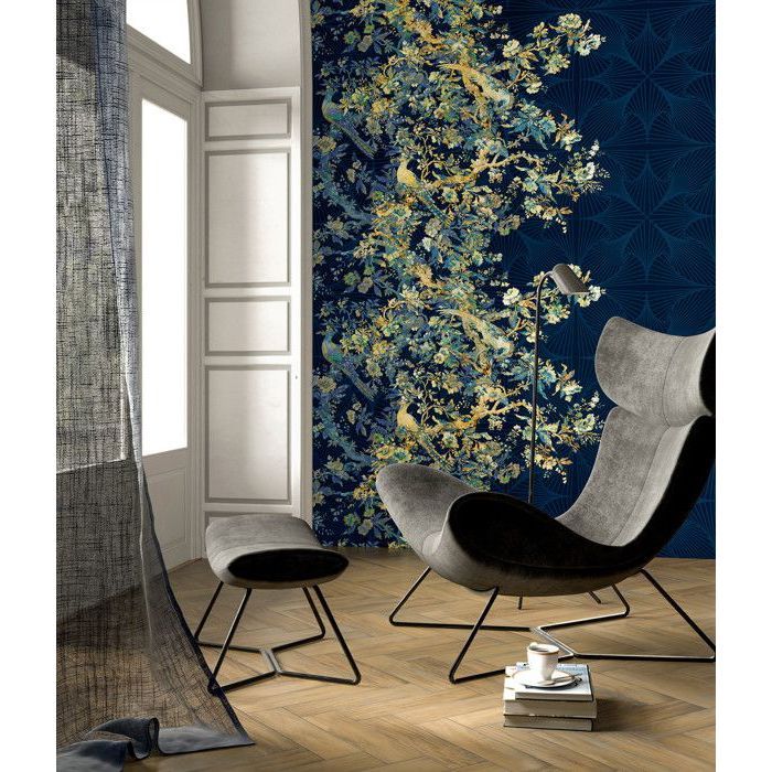 Papier peint - DANSMAMAISON - Nocturne - Intissé - Floral et végétal - L 200 x H 280 cm