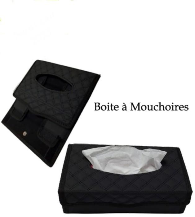 Boites a Mouchoirs en Cuir Noir