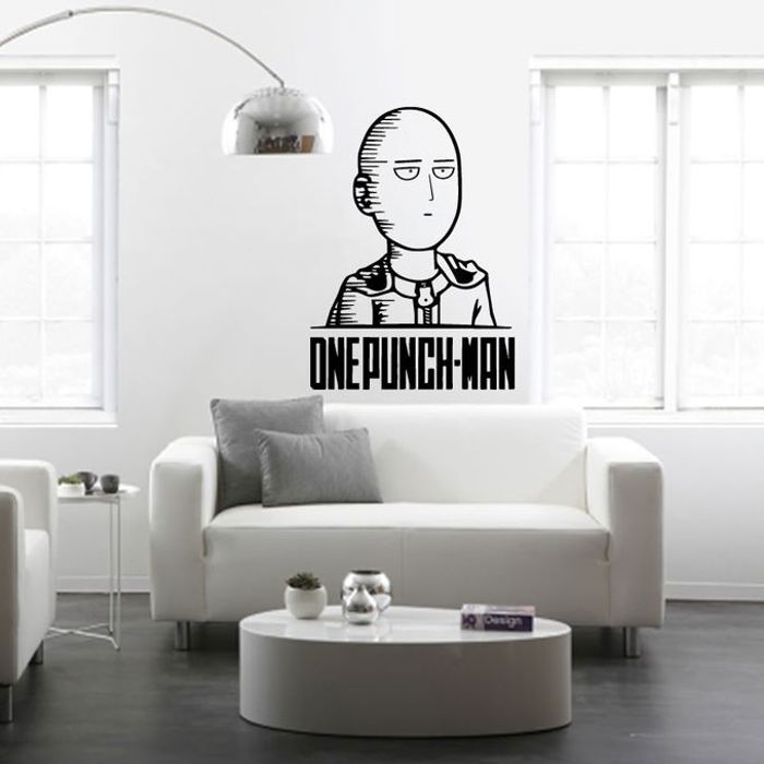 Autocollant Citation One Punch Man Saitama Manga Stickers Décoration stick