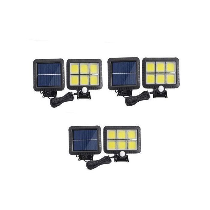 Ensemble de 3 deux lampes projecteurs solaires à détection de mouvement