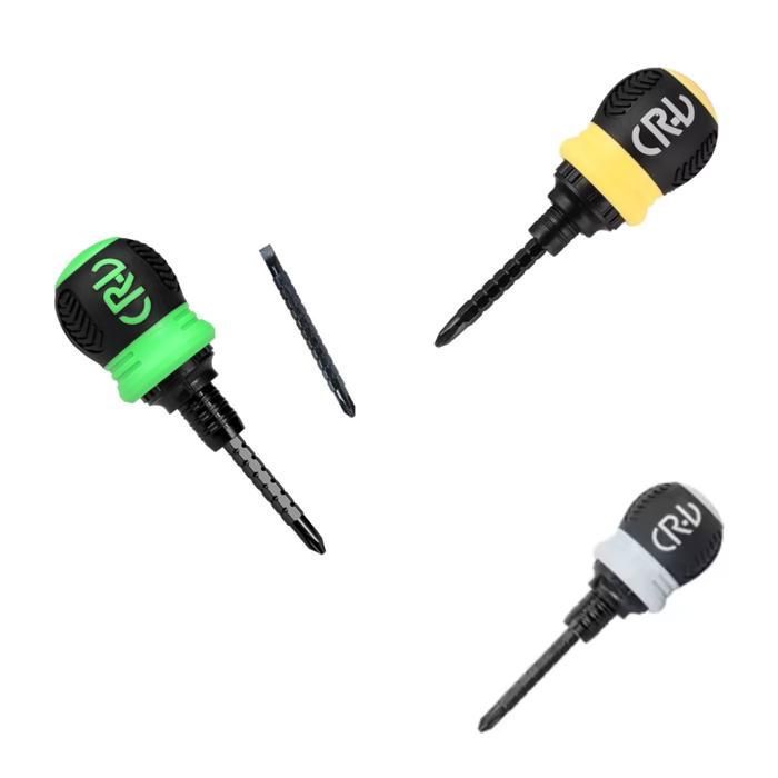 Tournevis à cliquet réglable mini acier allié 2 usages (Couleur aléatoire)