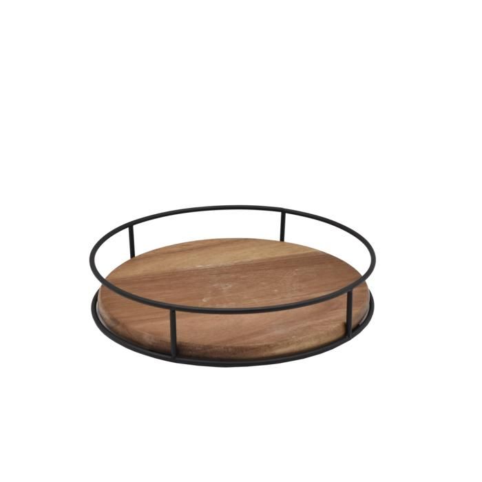 plat de presentation en bois avec support tournan