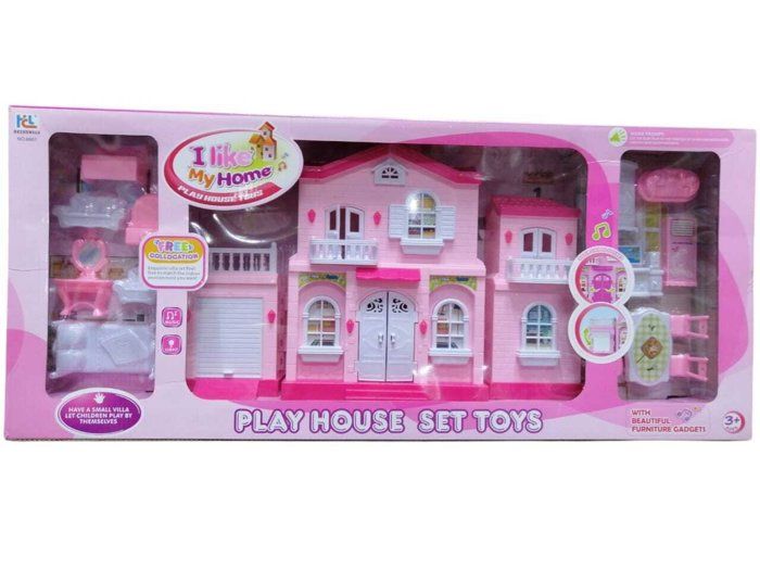 Ensemble de jouets maison - Play House Set Toys - Rose - A monter soi-même - Pour enfants à partir de 3 ans