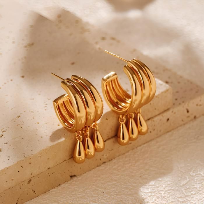Clémentine Paris Boucles d'oreilles de Luxe Dorée OGN0029