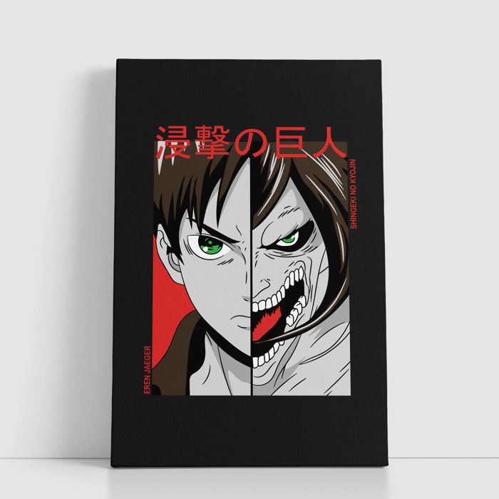 Tableau Manga Japonais sur Toile – Affiche Murale Attack on titan 25x40 cm pour Déco Otaku 7