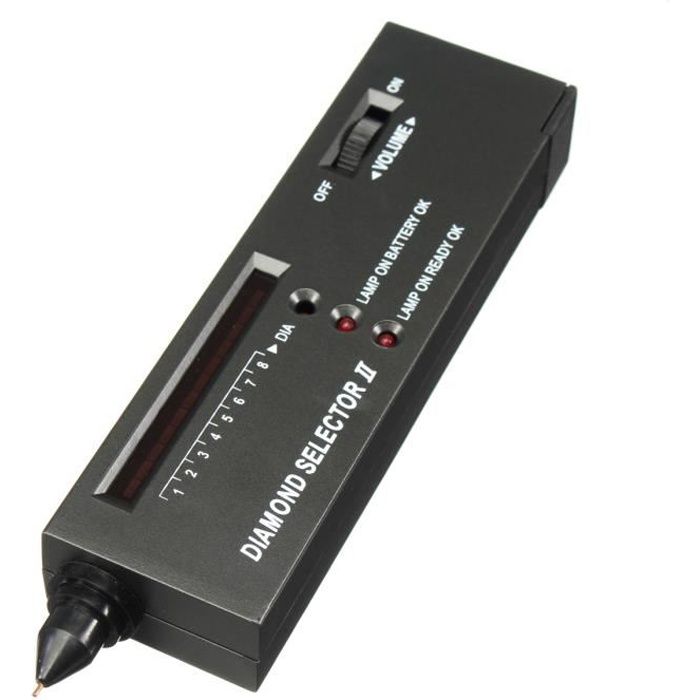 Détecteur de pierres précieuses - Moissanite - Testeur Diamant Sélecteur II - Sonore - Facile à utiliser - Noir