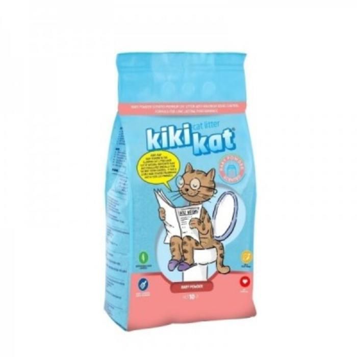 Litière pour Chats - KIKIKAT - 10L - Parfum Baby Powder - Propre et Frais - Environnement Agréable