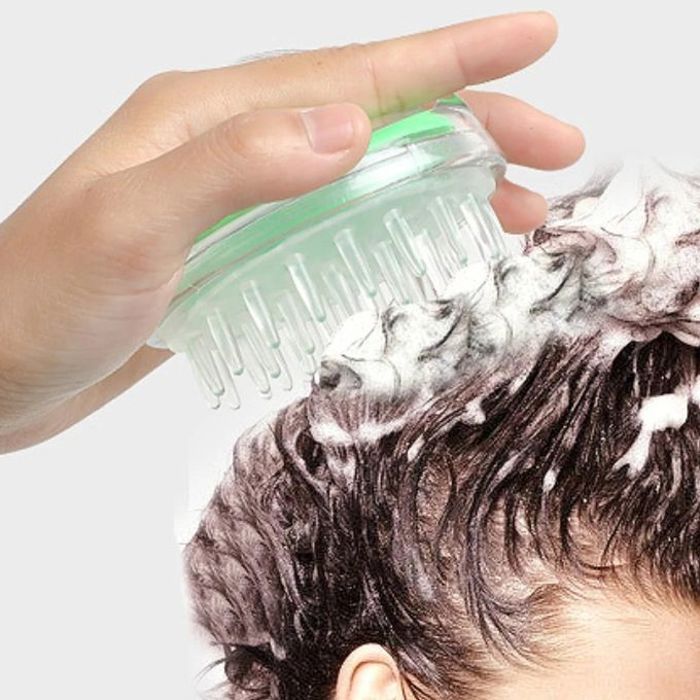 Brosse cheveux masseur de cuir chevelu en silicone, stimuler la croissance des cheveux