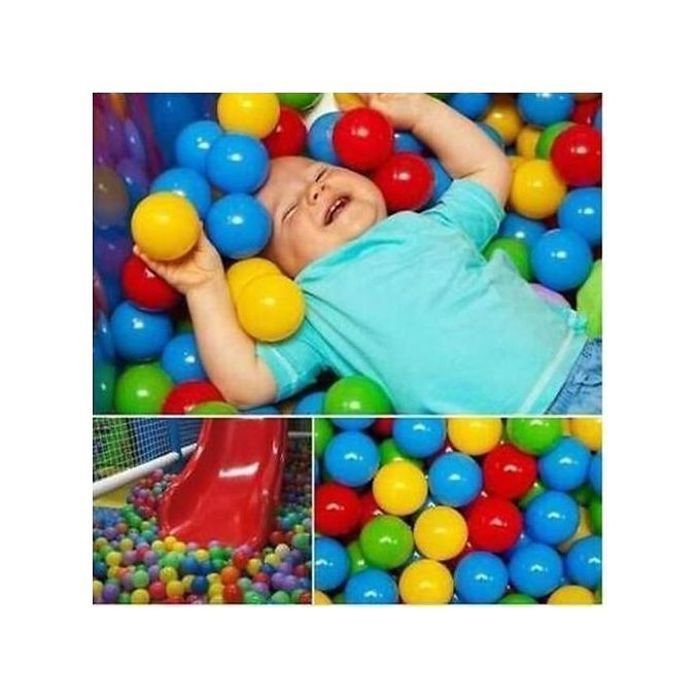 Filet de 25 balles en plastique souoke - aires de jeux, piscines, crèches
