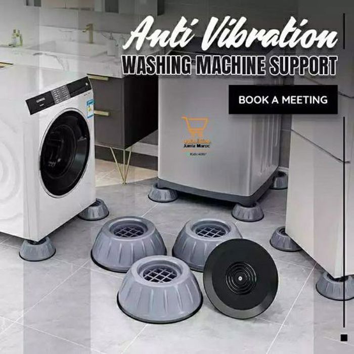 pack 4 Tapis anti-vibration pour machine à laver, anti dérapants,