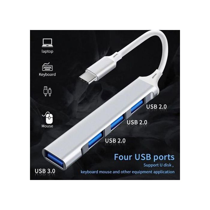 USB hub type C, Adaptateur à 4 Ports USB 3.0 à Haute Vitesse